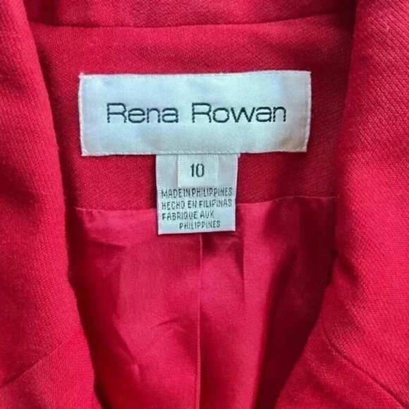 Rena Rowan Red Wool Blazer Size 10 Vintage Woolmark Tailored Suit Jacket - Picture 2 of 8